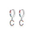 Charger l'image dans la galerie, Boucles "Initiale Rainbow-Hoops" ~ Argent Sterling