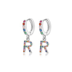 Charger l'image dans la galerie, Boucles "Initiale Rainbow-Hoops" ~ Argent Sterling