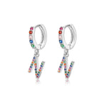 Charger l'image dans la galerie, Boucles "Initiale Rainbow-Hoops" ~ Argent Sterling