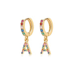 Charger l'image dans la galerie, Boucles "Initiale Rainbow-Hoops" ~ Argent Sterling