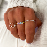 Charger l'image dans la galerie, Bague "Colorful Hearts" ~ Argent Sterling