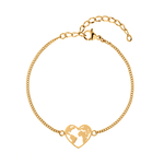 Charger l'image dans la galerie, Bracelet "Monde-Cœur" ~ Rose / Argent / Or / Marron