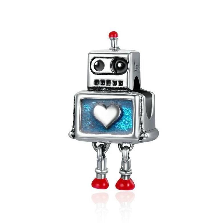 Perle "Cœur de Robot" ~ Argent Sterling