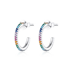 Charger l'image dans la galerie, Boucles "Rainbow" ~ Argent Sterling
