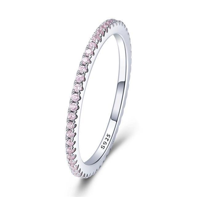 Bague "Cristal Rose" ~ Argent Sterling