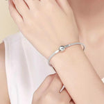 Charger l'image dans la galerie, Bracelet semi-rigide BASE perles "Amour" ~ Argent Sterling