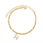 Charger l'image dans la galerie, Bracelet de cheville "Initiales" ~ Or/Argent