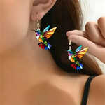 Charger l&#39;image dans la galerie, Éloria™ | Collier Colibri Arc-en-Ciel + Boucles d’oreilles assorties offertes
