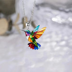 Charger l&#39;image dans la galerie, Éloria™ | Collier Colibri Arc-en-Ciel + Boucles d’oreilles assorties offertes
