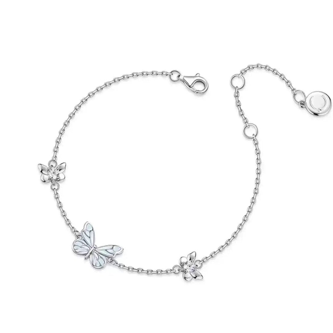 Bracelet papillon argenté