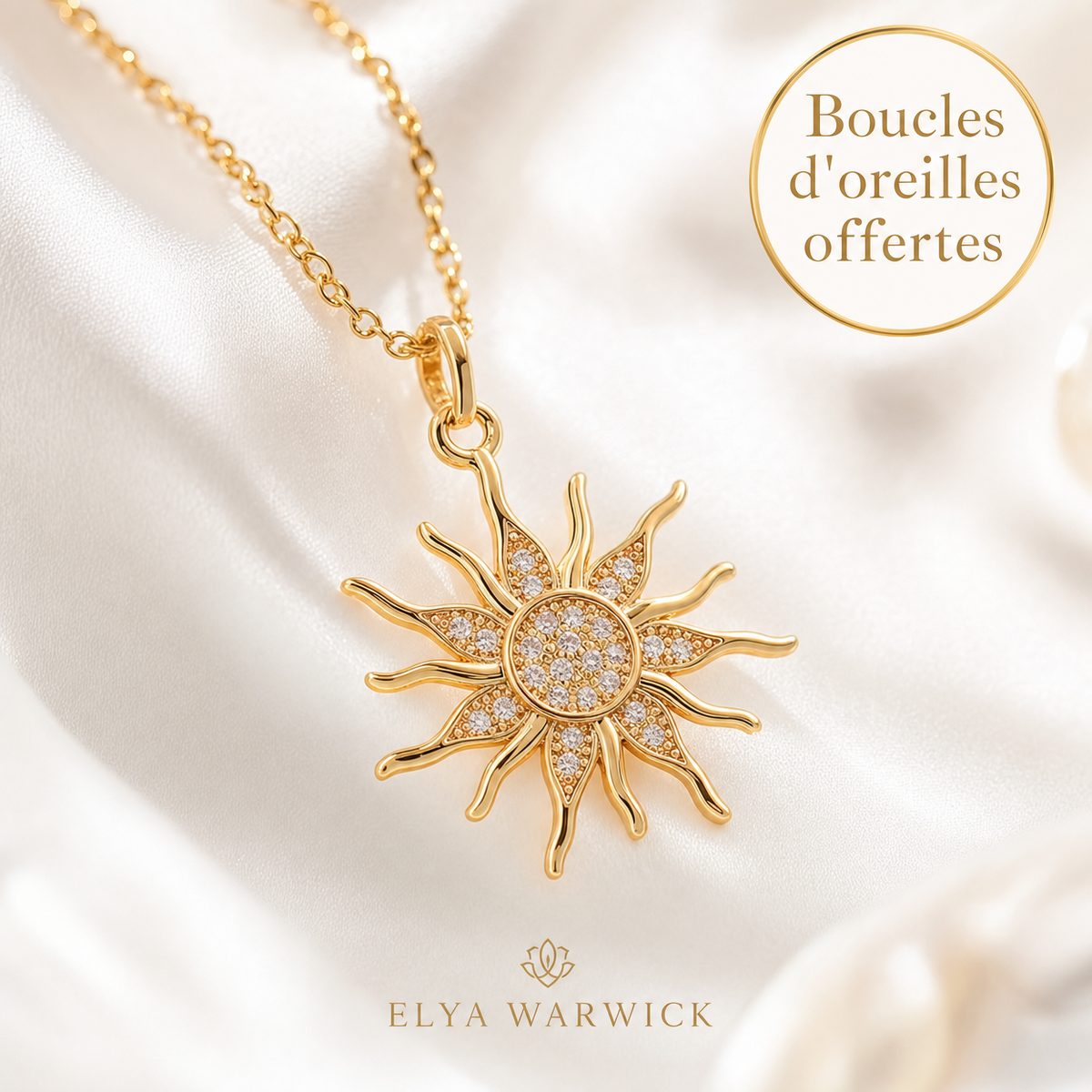 Collier Solaire - Âme Céleste + Boucles d'oreilles offertes
