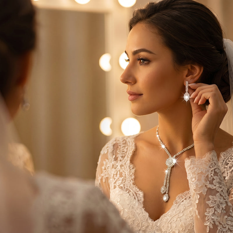 Parure portée par une mariée le jour de son mariage