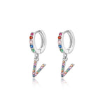 Charger l&#39;image dans la galerie, Boucles &quot;Initiale Rainbow-Hoops&quot; ~ Argent Sterling
