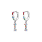 Charger l&#39;image dans la galerie, Boucles &quot;Initiale Rainbow-Hoops&quot; ~ Argent Sterling
