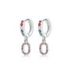 Charger l&#39;image dans la galerie, Boucles &quot;Initiale Rainbow-Hoops&quot; ~ Argent Sterling
