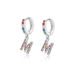 Charger l&#39;image dans la galerie, Boucles &quot;Initiale Rainbow-Hoops&quot; ~ Argent Sterling
