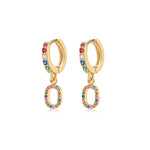 Charger l&#39;image dans la galerie, Boucles &quot;Initiale Rainbow-Hoops&quot; ~ Argent Sterling
