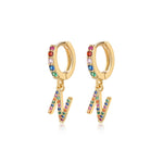 Charger l&#39;image dans la galerie, Boucles &quot;Initiale Rainbow-Hoops&quot; ~ Argent Sterling
