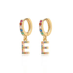 Charger l&#39;image dans la galerie, Boucles &quot;Initiale Rainbow-Hoops&quot; ~ Argent Sterling
