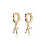 Charger l&#39;image dans la galerie, Boucles &quot;Initiale Rainbow-Hoops&quot; ~ Argent Sterling
