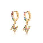 Charger l&#39;image dans la galerie, Boucles &quot;Initiale Rainbow-Hoops&quot; ~ Argent Sterling
