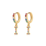 Charger l&#39;image dans la galerie, Boucles &quot;Initiale Rainbow-Hoops&quot; ~ Argent Sterling
