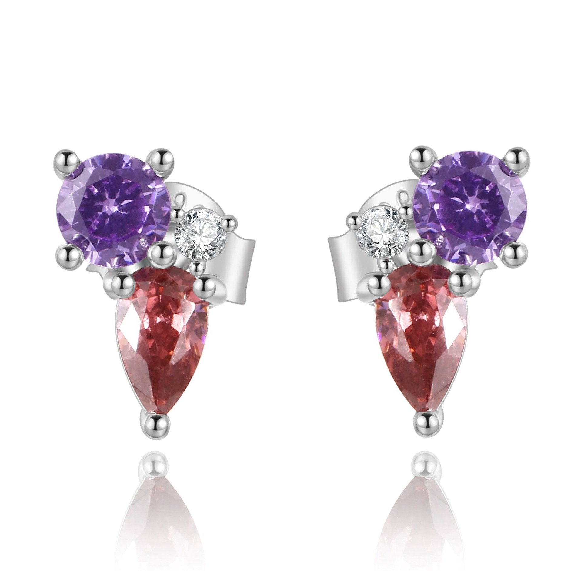 Boucles "Purple" ~ Argent Sterling