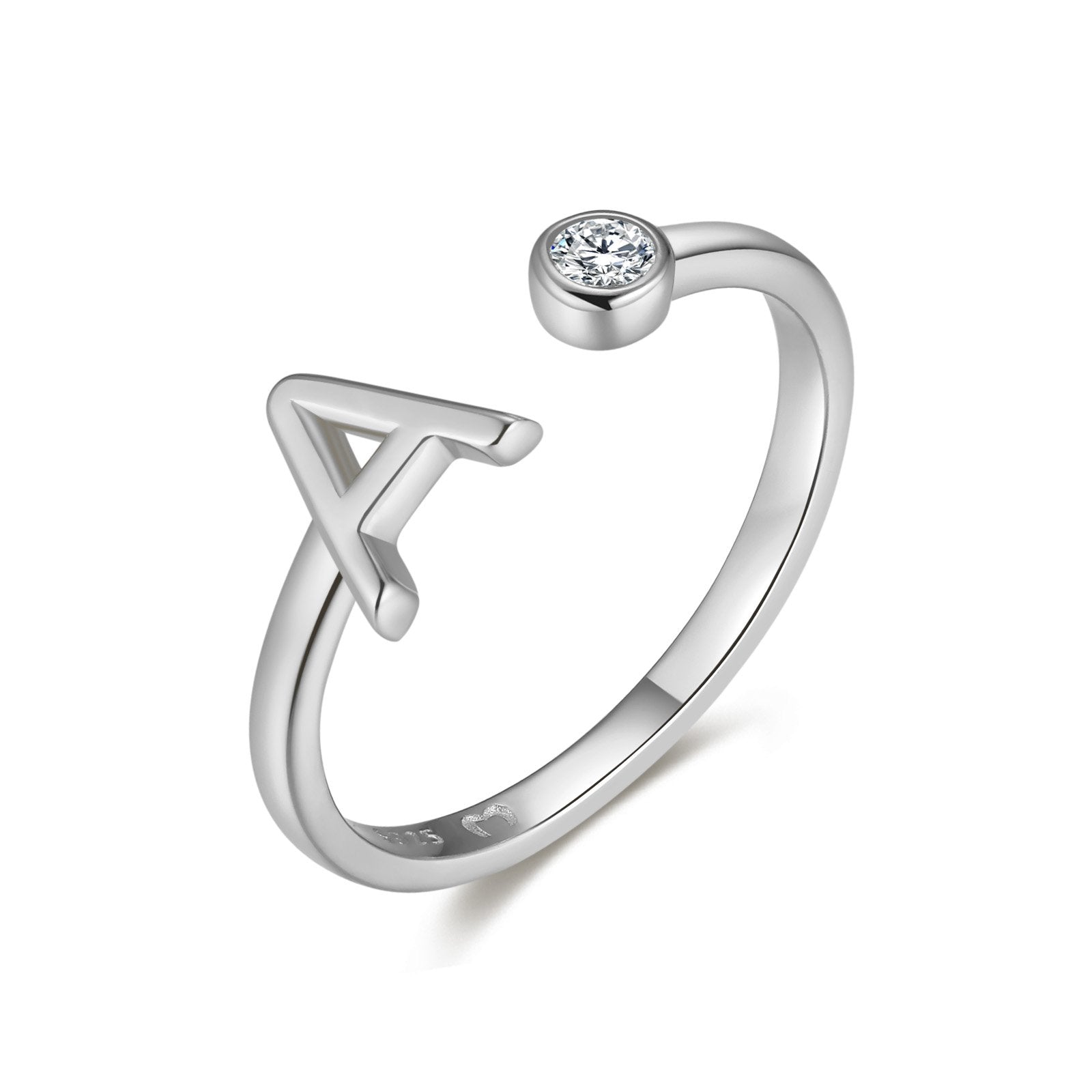 Bague "Top Lettre" ~ Argent Sterling