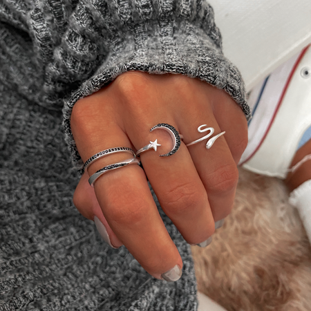 Bague "Fine Black" ~ Argent Sterling