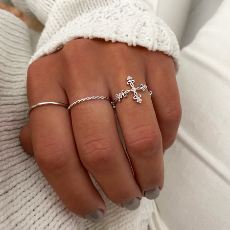 Bague "Tordu" ~ Argent Sterling