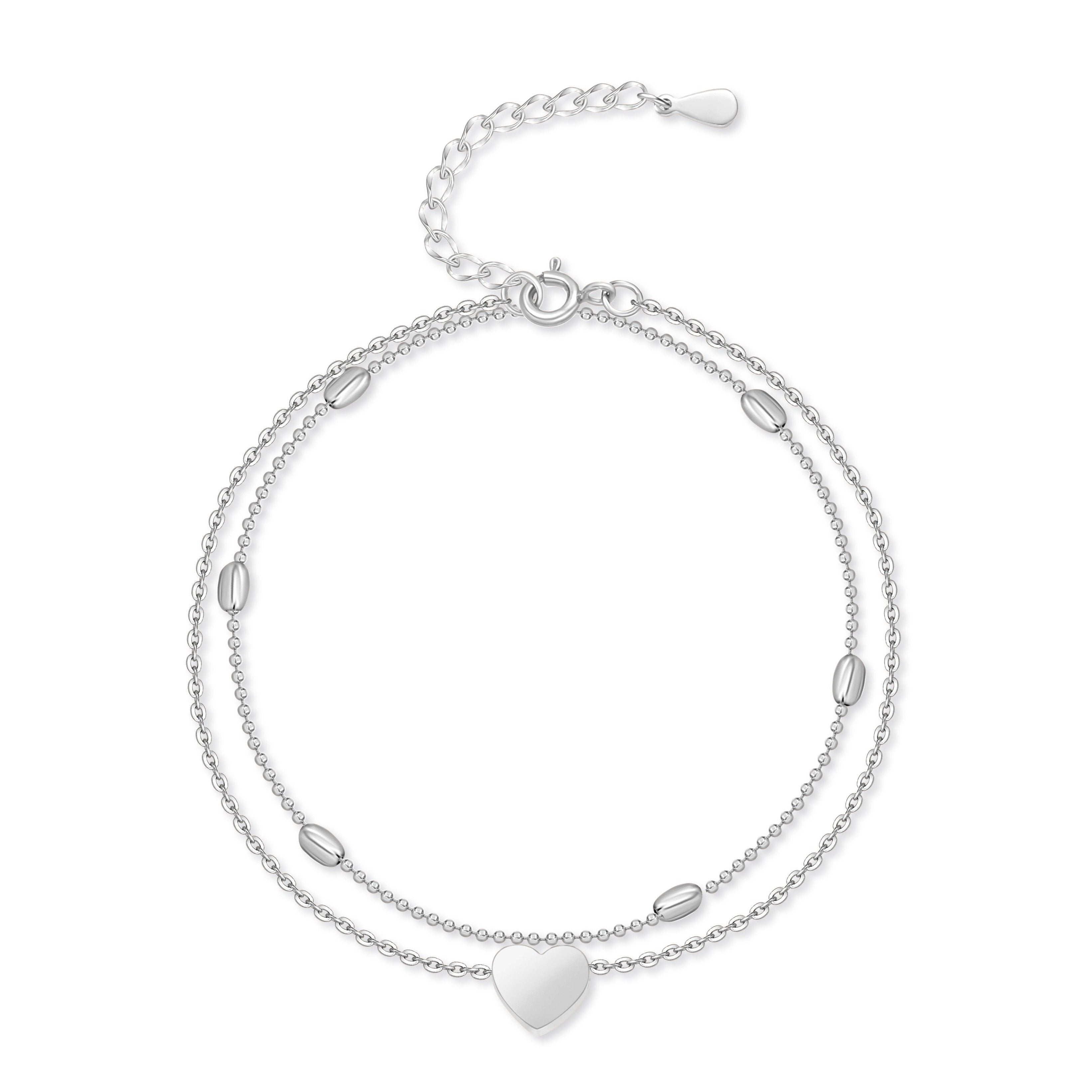 Bracelet de cheville "Amour" ~ Argent / Or Rose