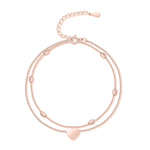 Charger l&#39;image dans la galerie, Bracelet de cheville &quot;Amour&quot; ~ Argent / Or Rose
