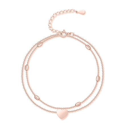 Bracelet de cheville "Amour" ~ Argent / Or Rose