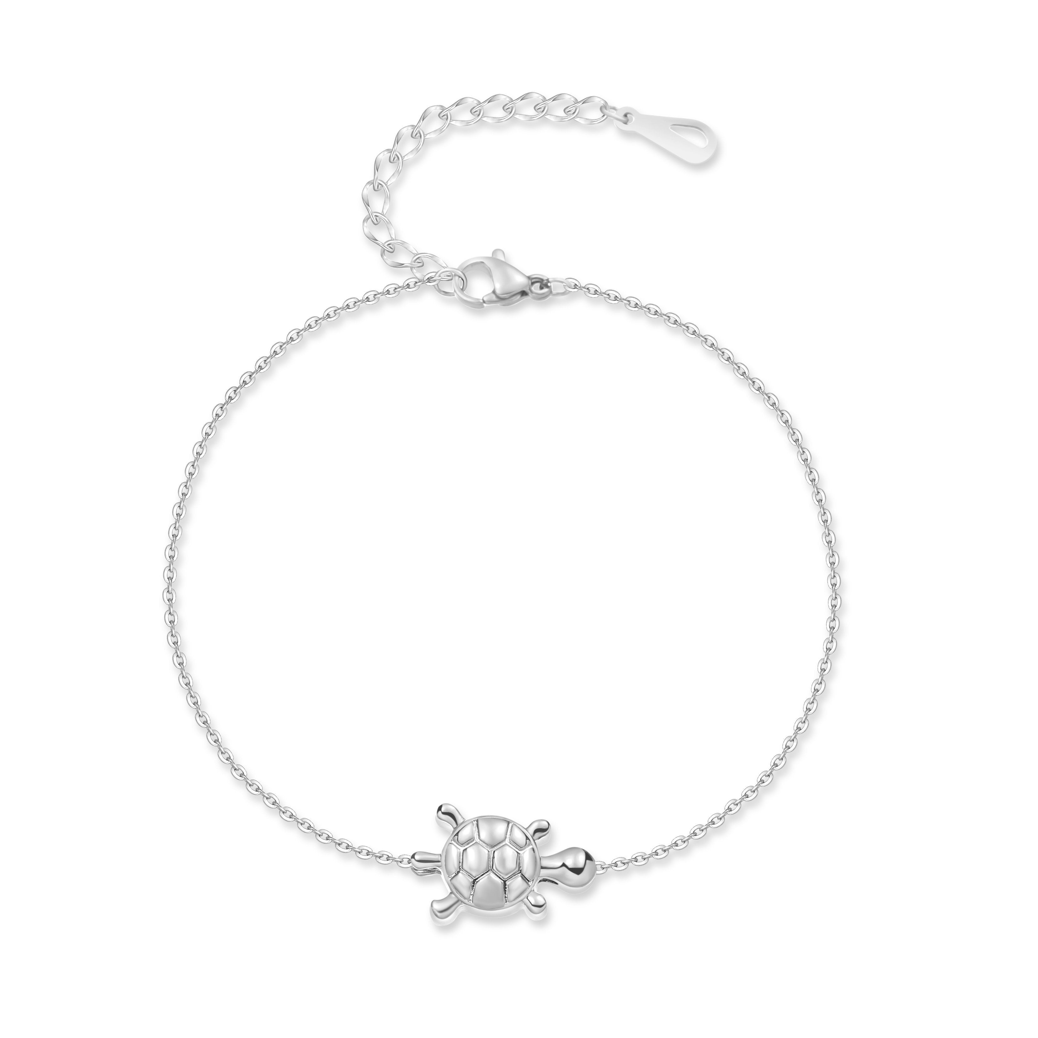 Bracelet de cheville "Tortue" ~ Argent / Or Rose