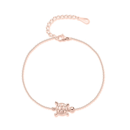 Bracelet de cheville "Tortue" ~ Argent / Or Rose