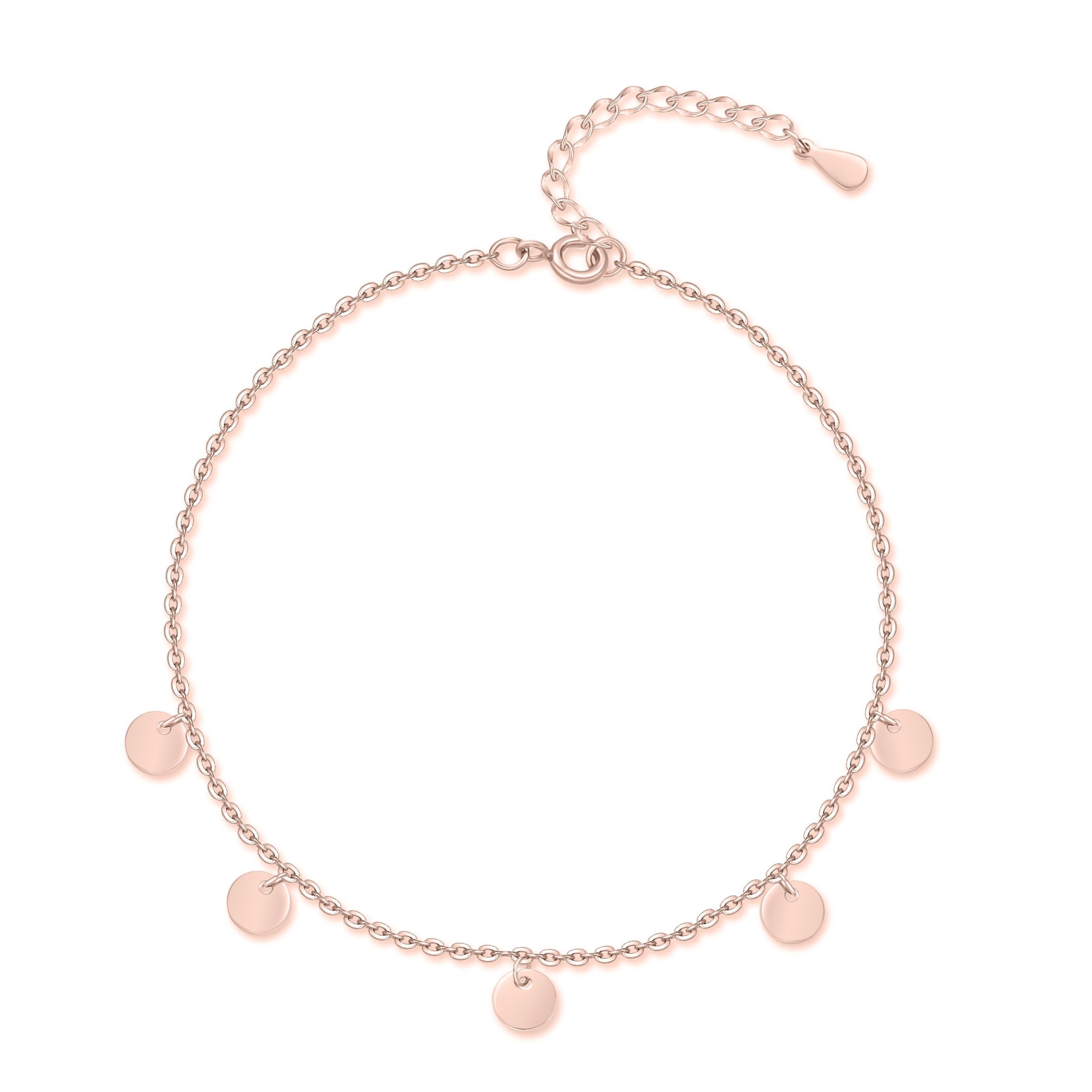 Bracelet de cheville "Cercles" ~ Argent / Or / Rose