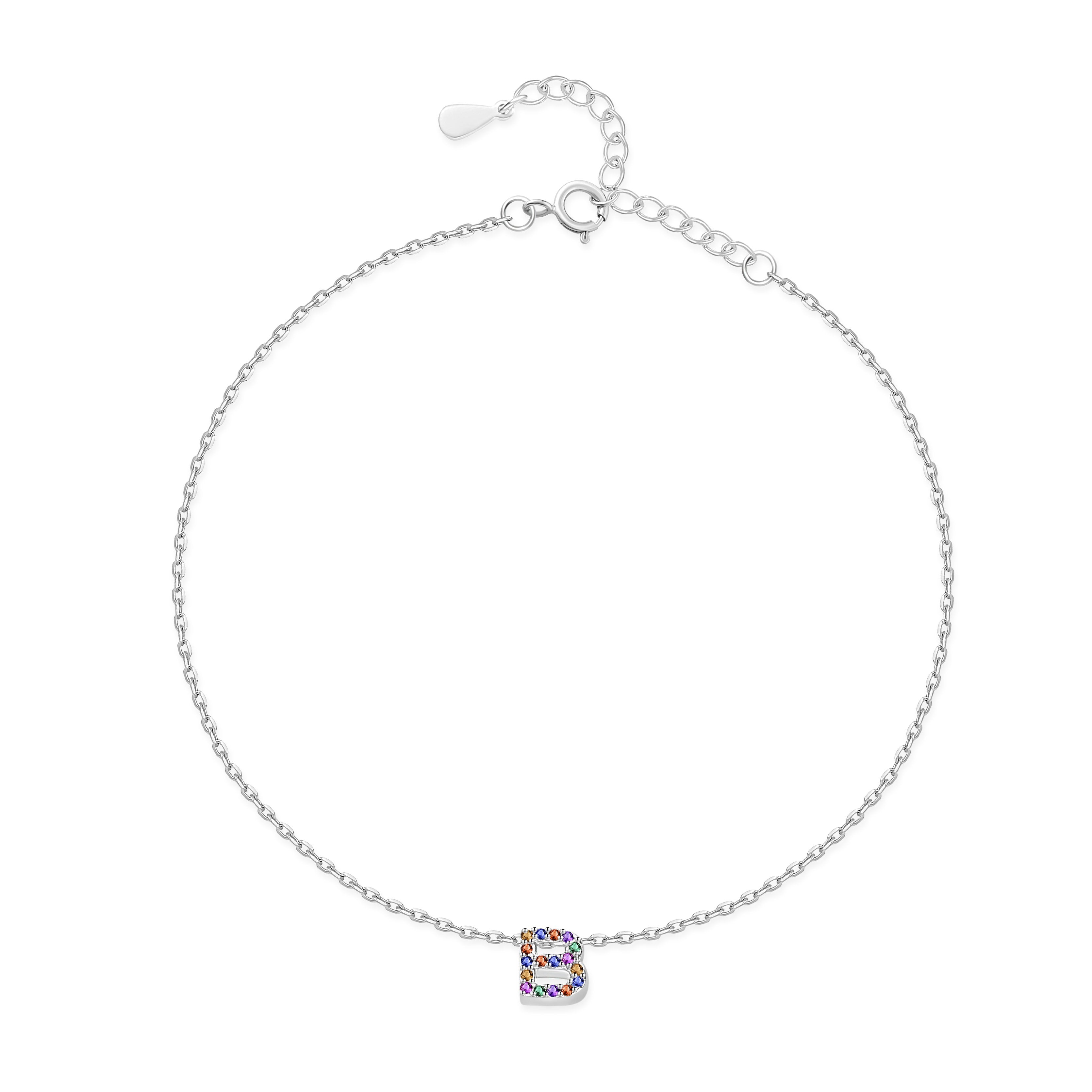 Bracelet de cheville "Initiale" ~ Argent