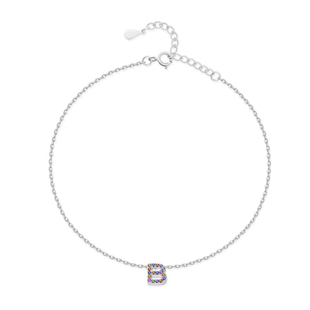 Bracelet de cheville "Initiale" ~ Argent