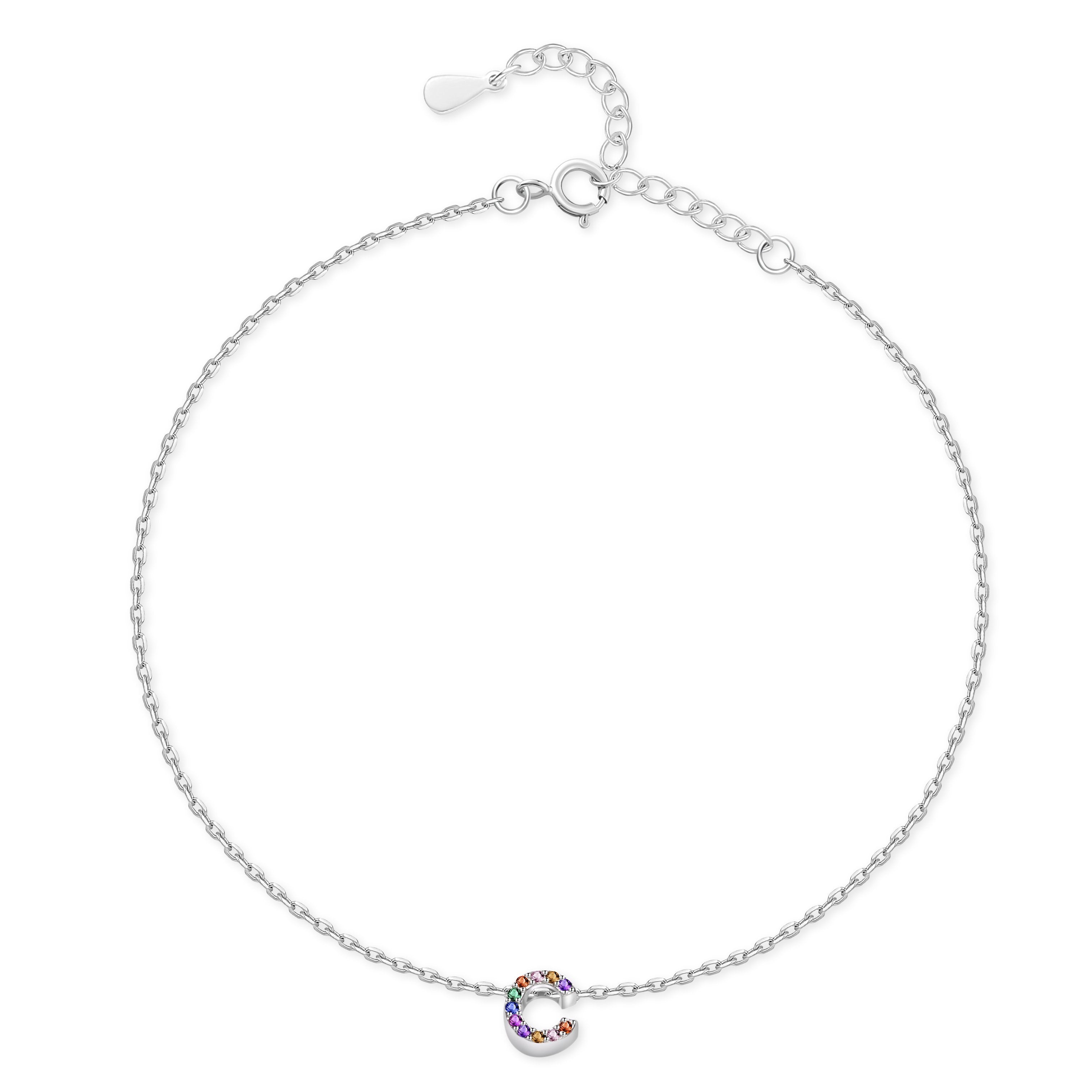 Bracelet de cheville "Initiale" ~ Argent