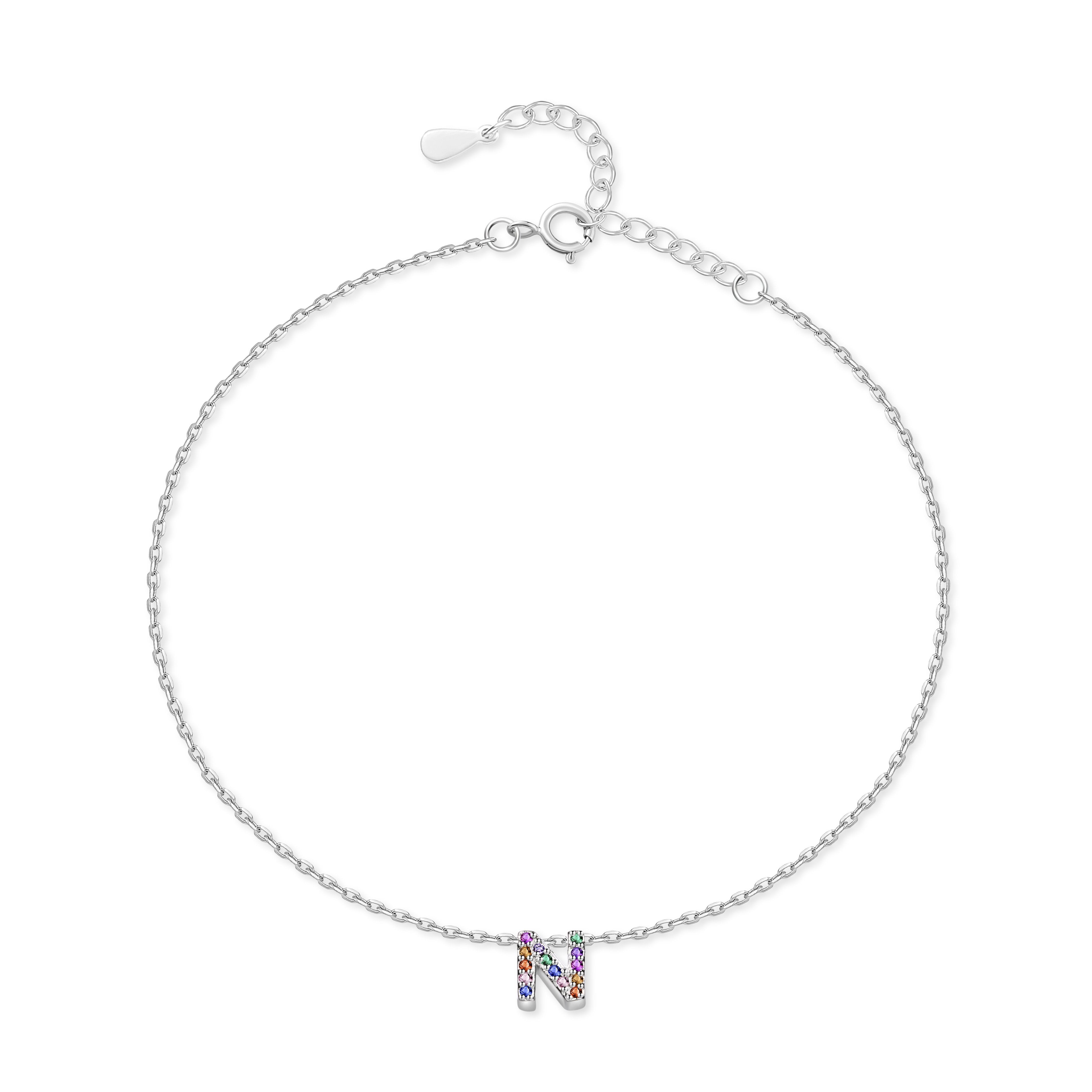 Bracelet de cheville "Initiale" ~ Argent