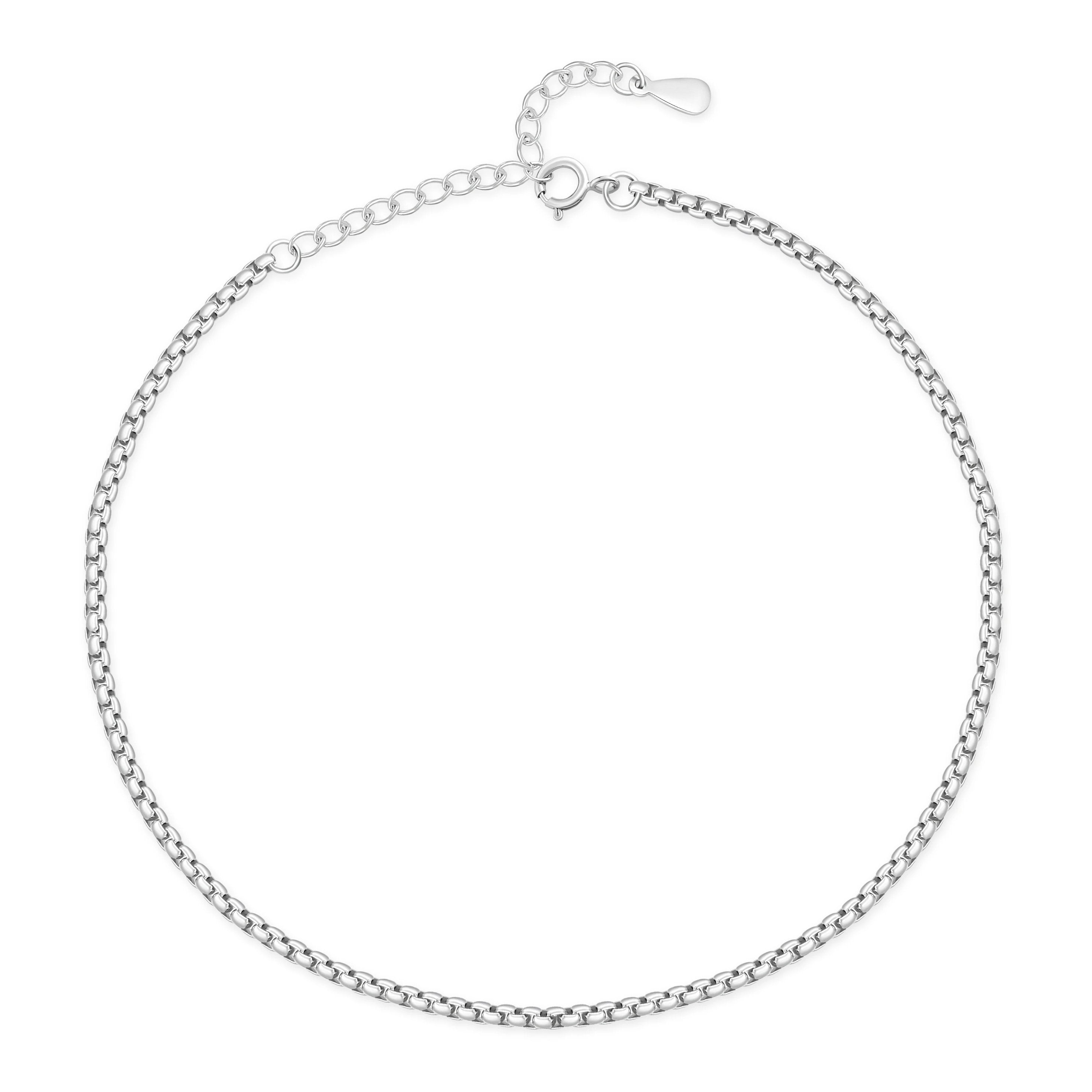 Bracelet de cheville "Carrés" ~ Argent/Or