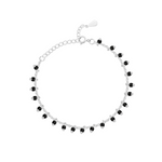 Charger l&#39;image dans la galerie, Bracelet &quot;Petites Boules Noires&quot; ~ Argent / Or
