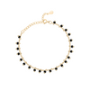 Bracelet "Petites Boules Noires" ~ Argent / Or