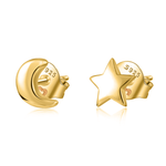 Charger l&#39;image dans la galerie, Boucles Mini &quot;MoonStar&quot; ~ Argent Sterling
