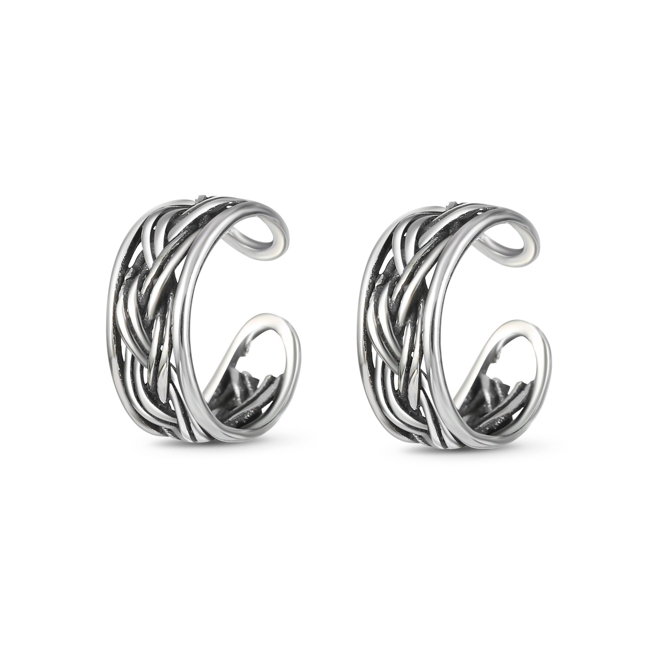 Boucles "Ear Cuff - Rustic" ~ Argent Sterling
