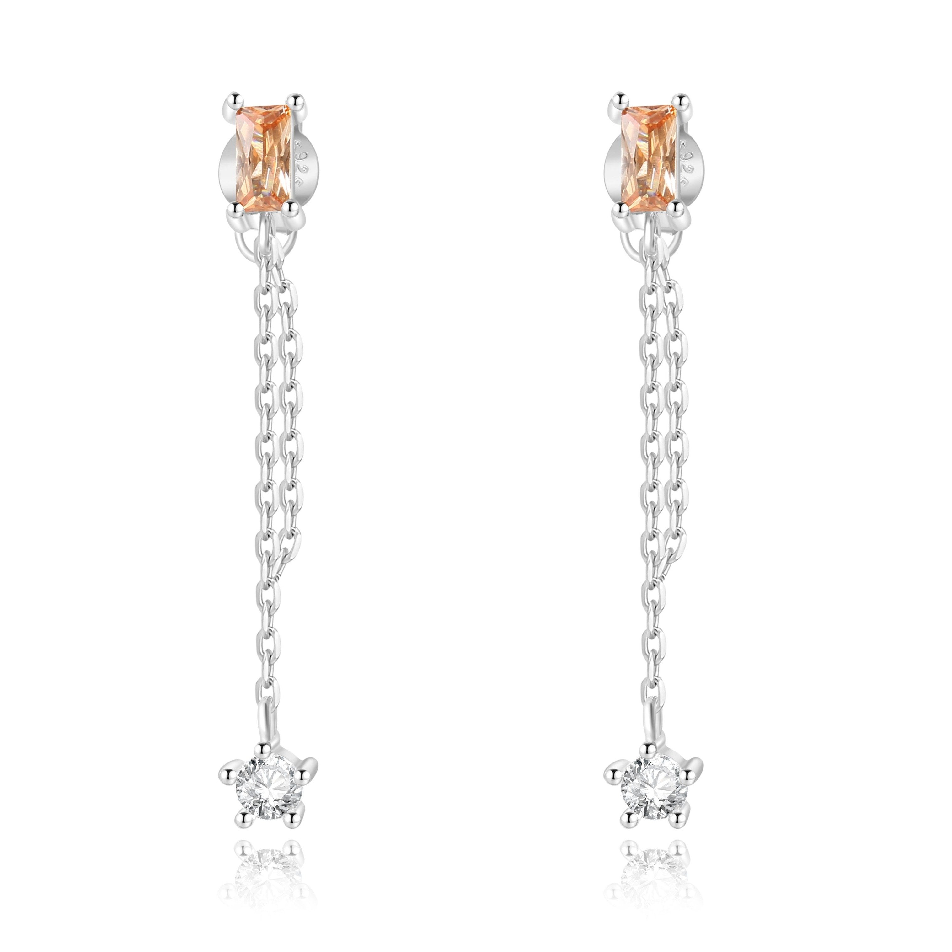 Boucles "Champagne Shot" ~ Argent Sterling