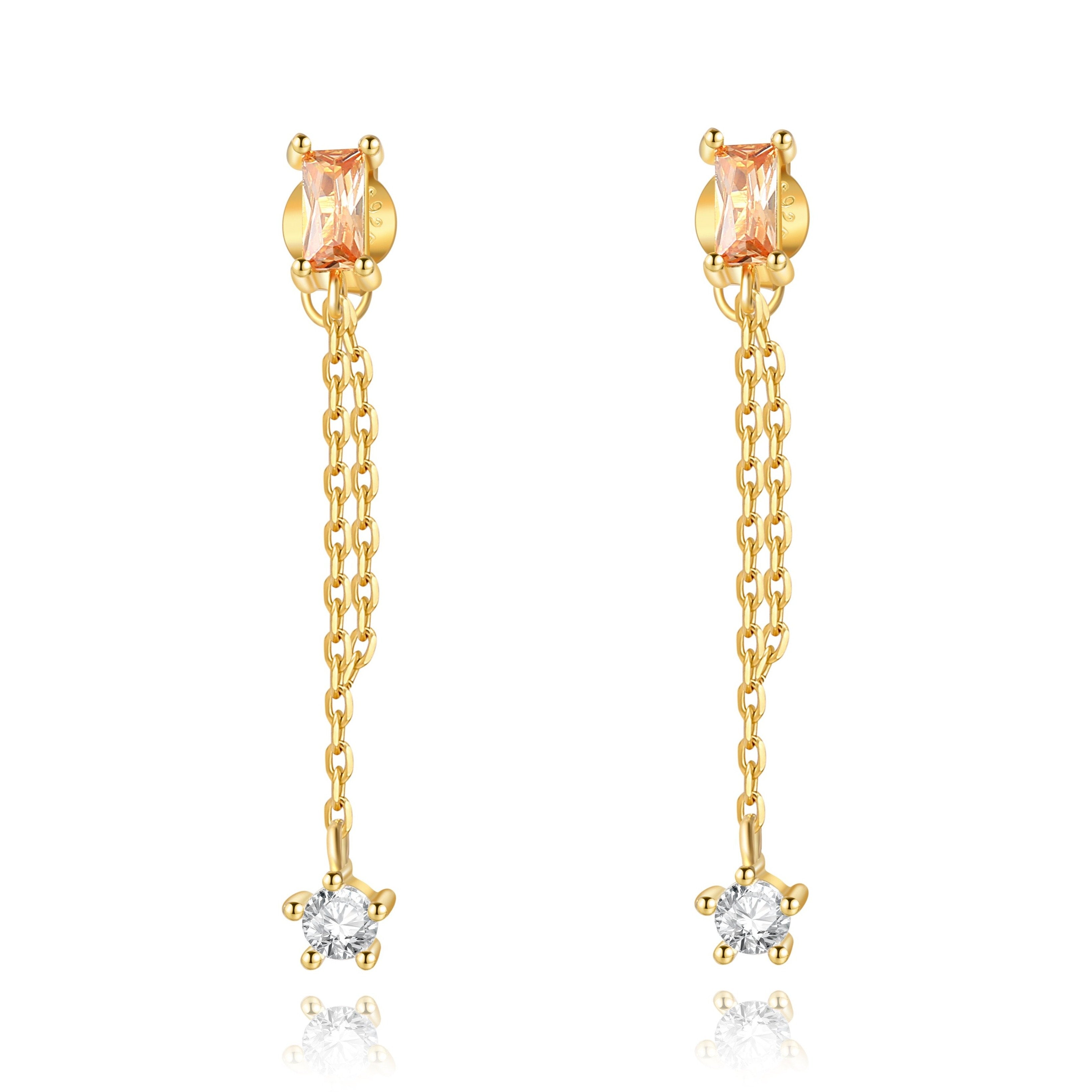 Boucles "Champagne Shot" ~ Argent Sterling