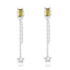 Boucles "Long Peridot" ~ Argent Sterling