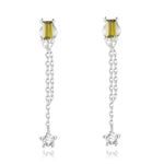 Charger l&#39;image dans la galerie, Boucles &quot;Long Peridot&quot; ~ Argent Sterling
