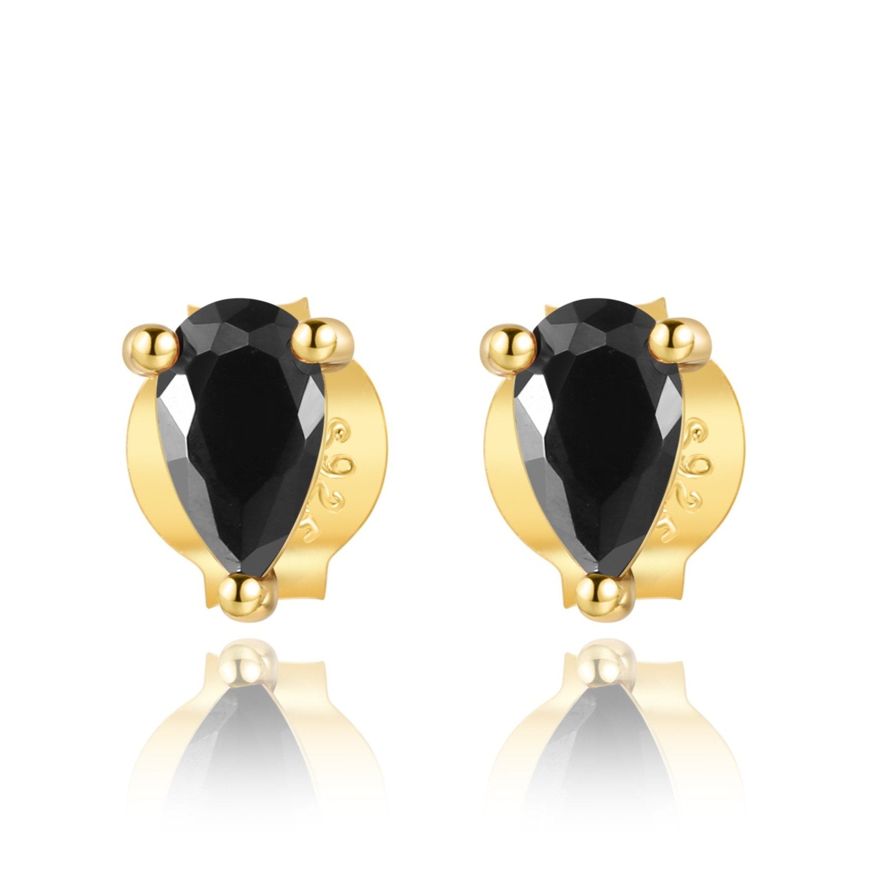 Boucles "Black Shine" ~ Argent Sterling